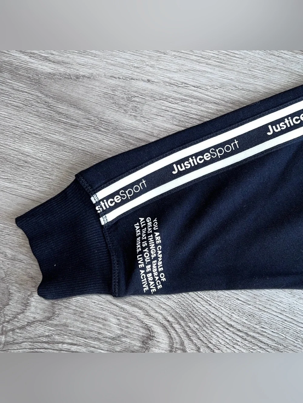Justice Sport Girls Pullover Fleece Black Hoodie Glitter Logo Size L (12/14) NWT